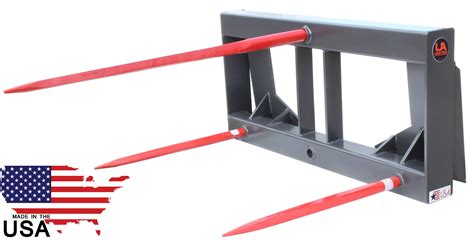 hay fork attachment for skid steer|skid steer hay spear attachment.